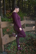 Legginsy 100% wełna merino ŚLIWKA bielizna termiczna