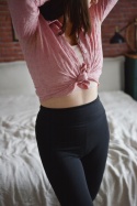 Legginsy SPORT (cieńsze) bawełna organiczna GOTS CZARNE