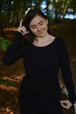 Longisław :)100% wełna merino CZARNA bluzeczka longsleeve bielizna termiczna