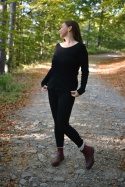 Longisław :)100% wełna merino CZARNA bluzeczka longsleeve bielizna termiczna