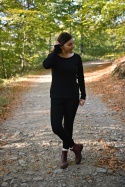 Longisław :)100% wełna merino CZARNA bluzeczka longsleeve bielizna termiczna