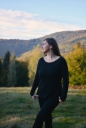 Longisław :)100% wełna merino CZARNA bluzeczka longsleeve bielizna termiczna