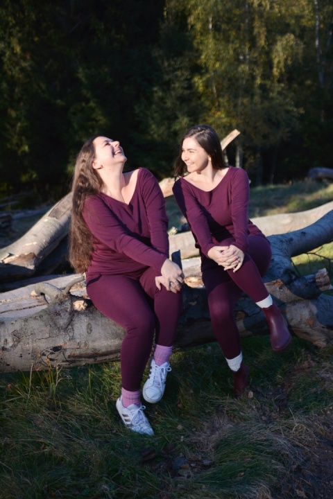 Longisław :)100% wełna merino ŚLIWKA bluzeczka longsleeve bielizna termiczna